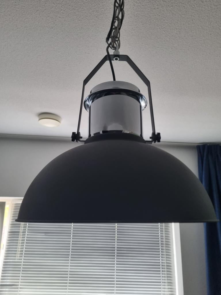 Hanglamp donkergrijs antraciet industrieel ong 27cm doorsned, Ophalen, Zo goed als nieuw, Minder dan 50 cm