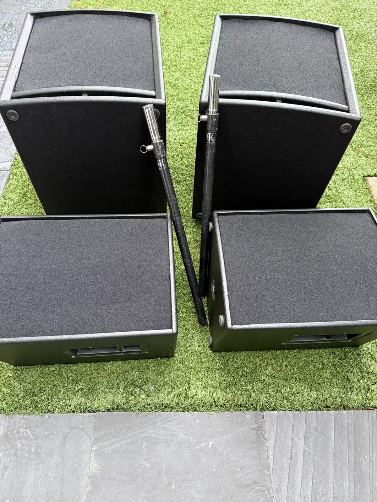 HK set inclusief tussenpalen, Gebruikt, Speakerset, Ophalen, 150 watt of meer