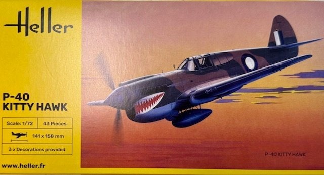 Coelianmodels, Heller 80266, P-40E Kittyhawk, 1/72, €11,99, Hobby en Vrije tijd, Overige merken, 1:72 tot 1:144, Nieuw, Ophalen of Verzenden