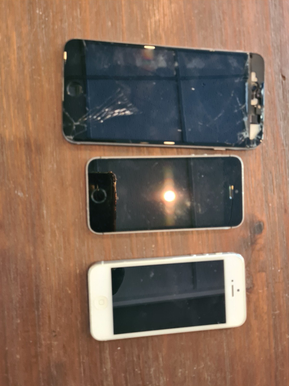 3x iPhone voor onderdelen of reparatie (2x A1457, 1x A1524), Ophalen of Verzenden, Niet werkend