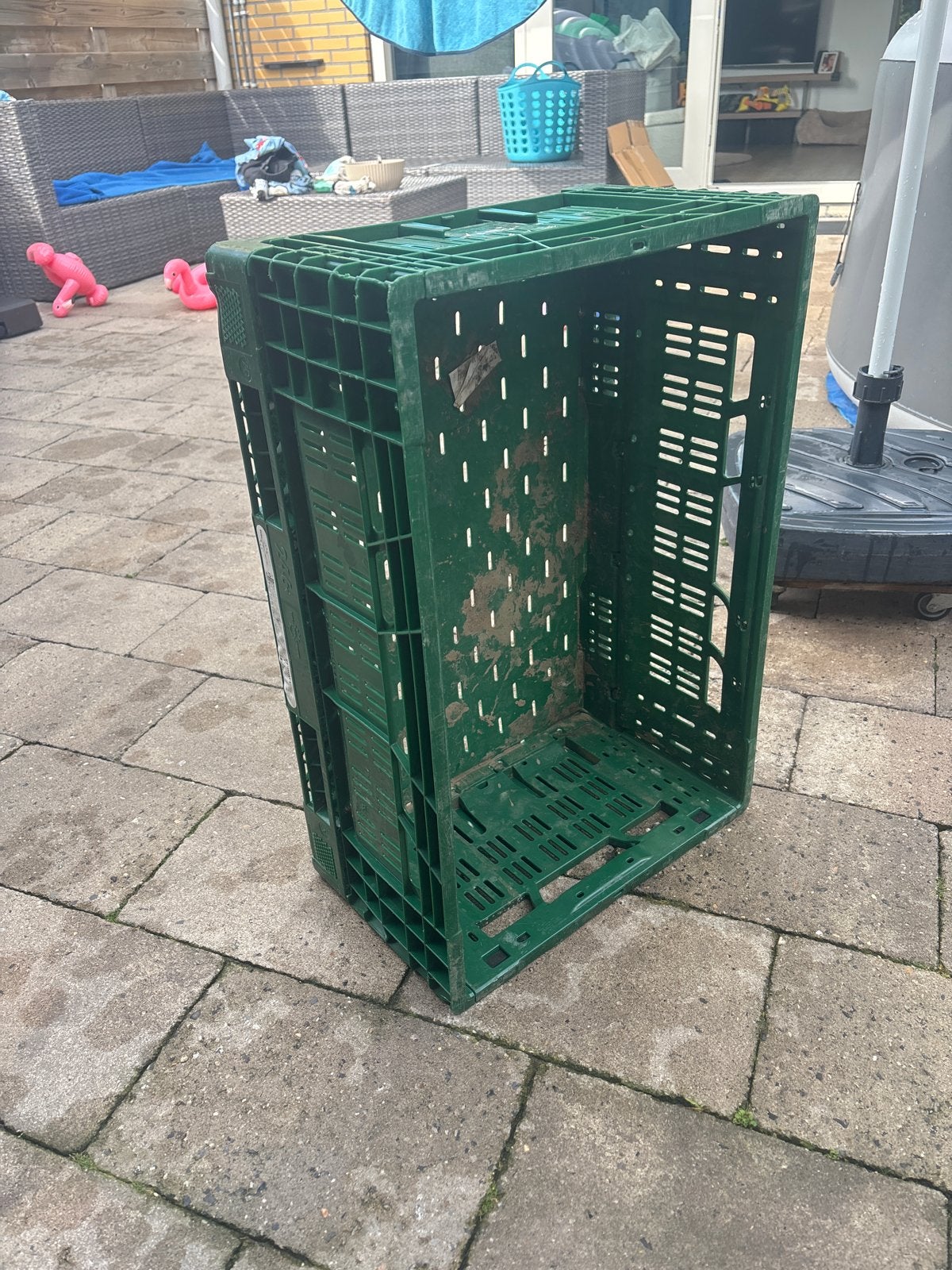 Groene gebruikte krat voor opslag of transport, Ophalen, Gebruikt, 50 tot 75 cm, 50 cm of meer