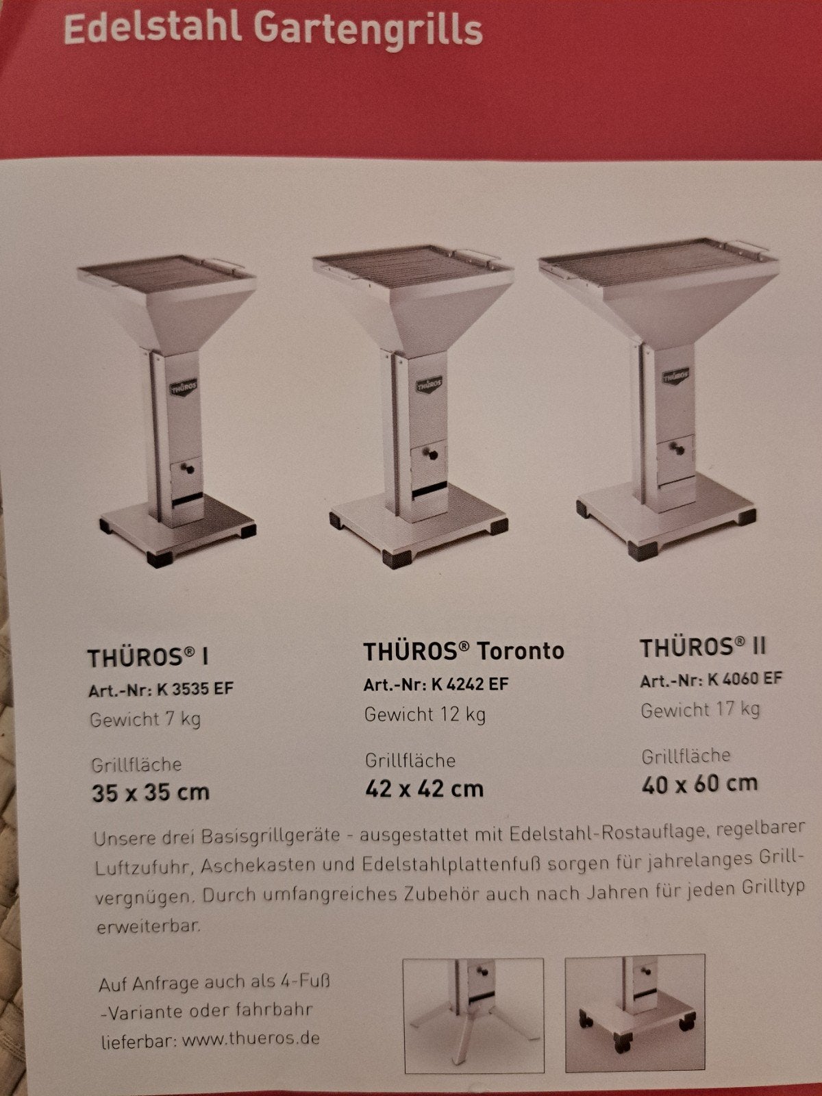 Thuros RVS houtskool BBQ set 45x65 met spit voor inbouw, Ophalen, Gebruikt, Thuros