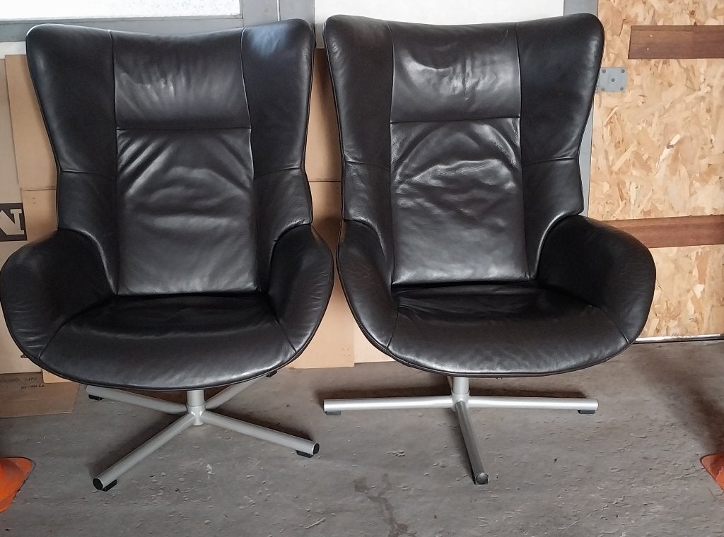 2 prachtige Montel fauteuils van leer,zo goed als nieuw, Ophalen, Gebruikt, 50 tot 75 cm, Leer
