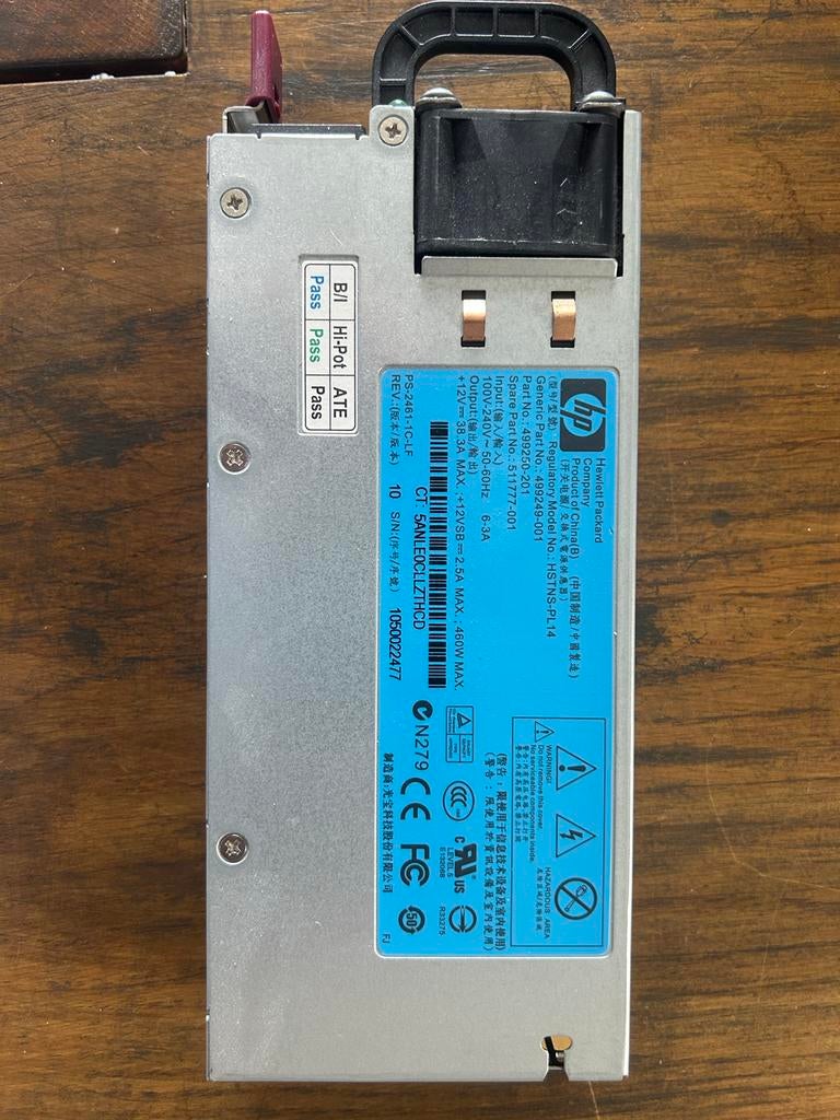 HP 460W Server Voeding HSTNS-PL14 (499250-001), Computers en Software, Interne voedingen, Ophalen, Gebruikt