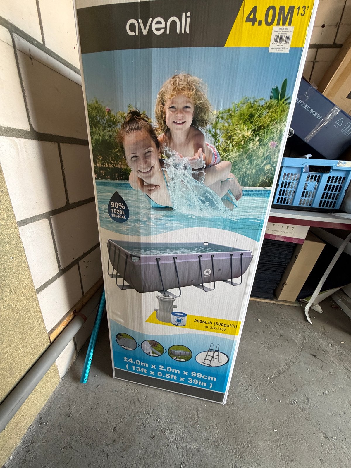 Avenli Opzetzwembad 4.0m x 2.0m x 99cm, Tuin en Terras, Zwembaden, Ophalen, 200 tot 300 cm, 80 tot 120 cm, Nieuw