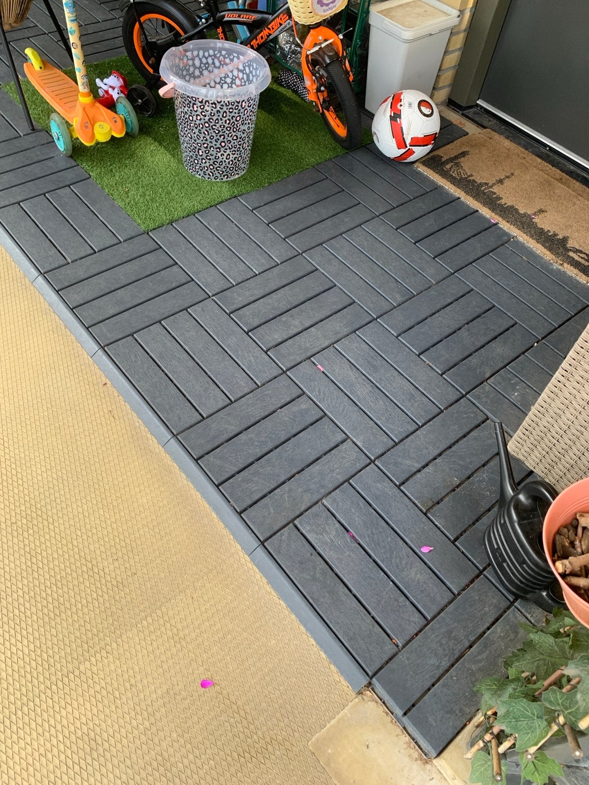 Ikea Runnen Balkon Vloerplaten - Donkergrijs, Ophalen, Gebruikt, Composiet, Minder dan 5 m²