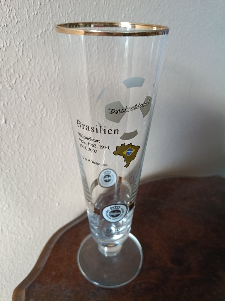 Warsteiner WK glas, Wereldkampioen Brazilië 2006, Ophalen of Verzenden, Zo goed als nieuw, Glas of Glazen, Overige merken
