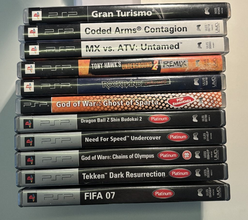 Partij 9x PSP games - Gran Turismo, Tekken, FIFA, THUG 2, Gebruikt, Overige genres, 1 speler, Ophalen of Verzenden