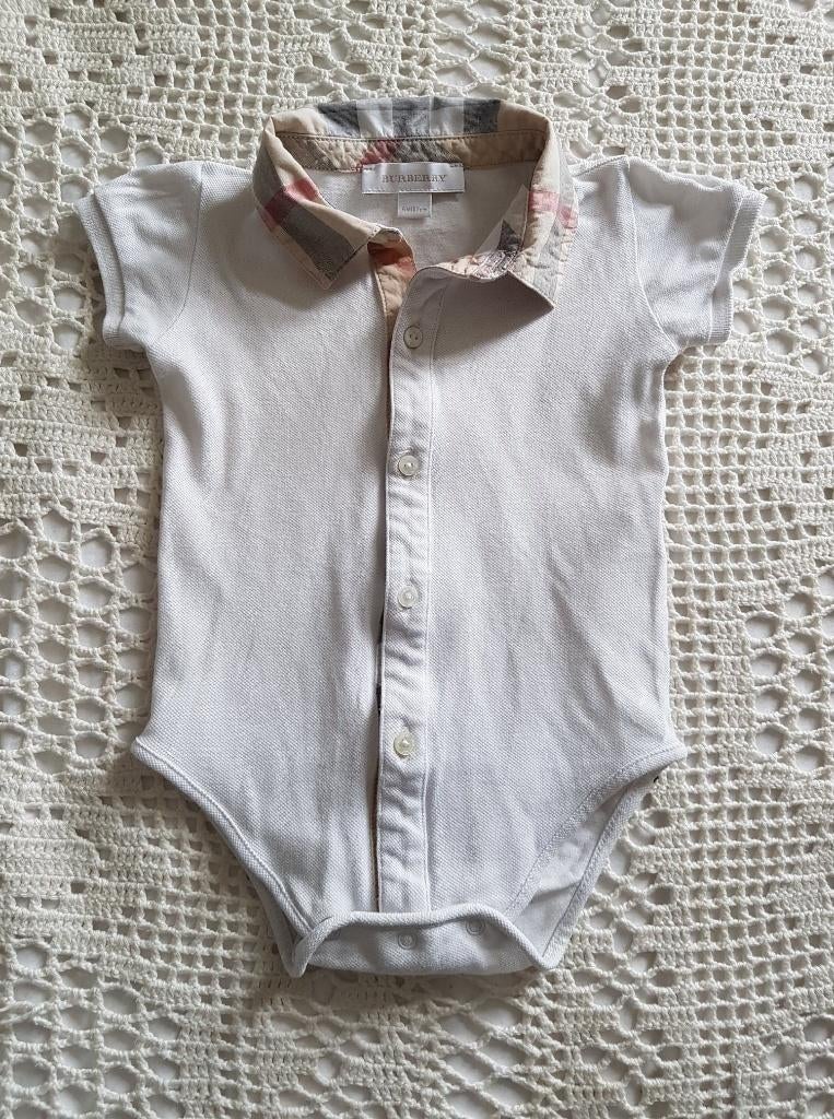 Burberry Baby romper met polo kraagje 68, Ophalen of Verzenden, Zo goed als nieuw, Jongetje of Meisje, Pakje
