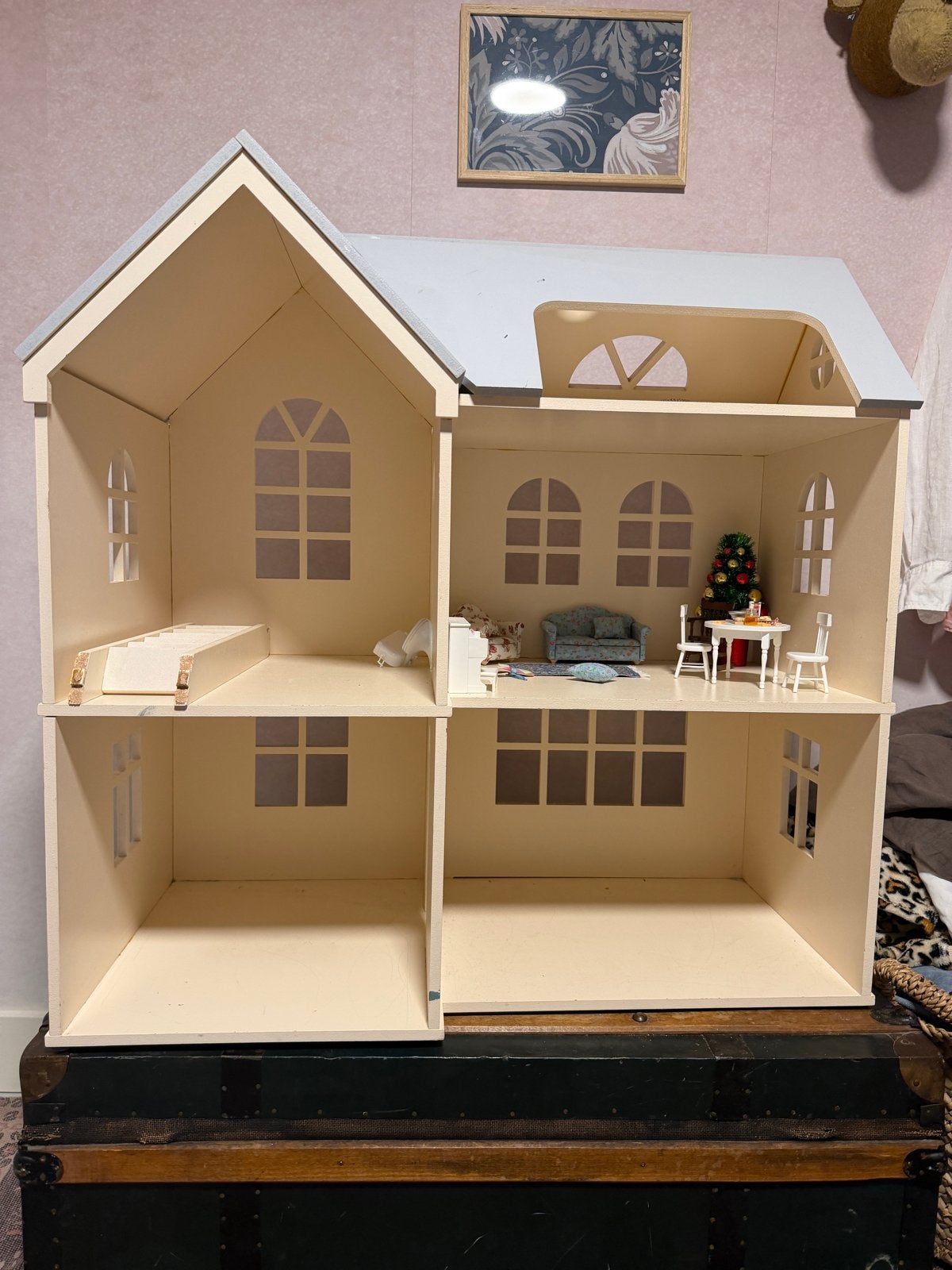 Groot Poppenhuis met Meubeltjes (voor Maileg muizen), Ophalen, Gebruikt, Poppenhuis