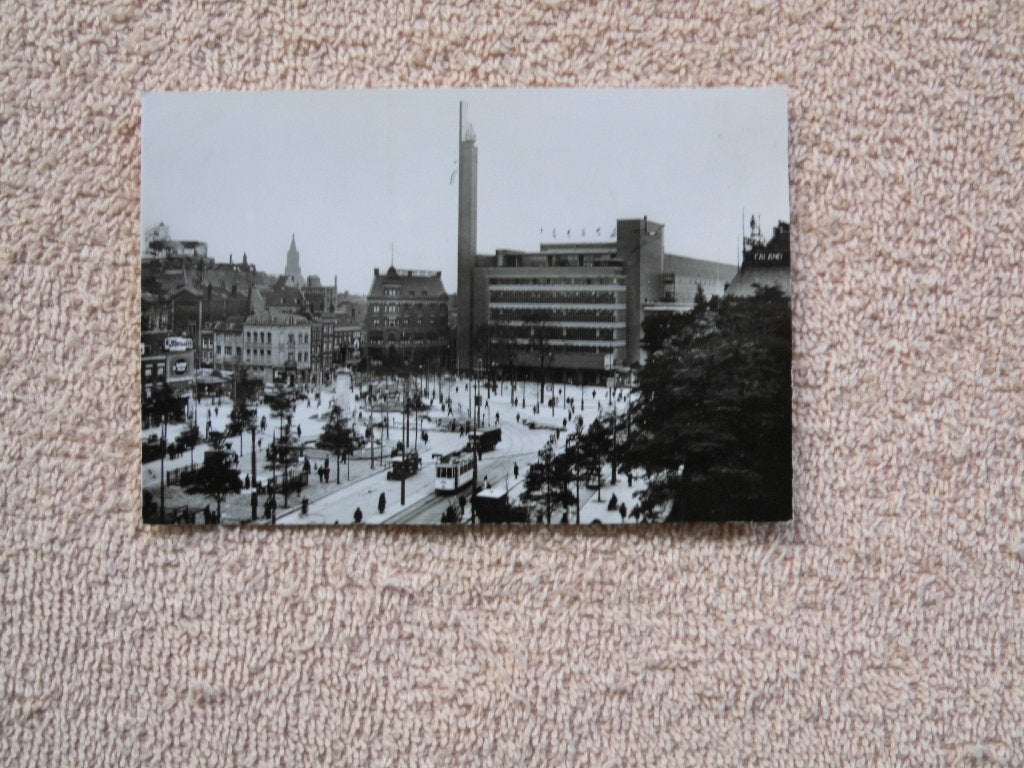 Rotterdam Coolsingel met Bijenkorf en Caudamonument, Ophalen of Verzenden, 1920 tot 1940, Gelopen, Zuid-Holland