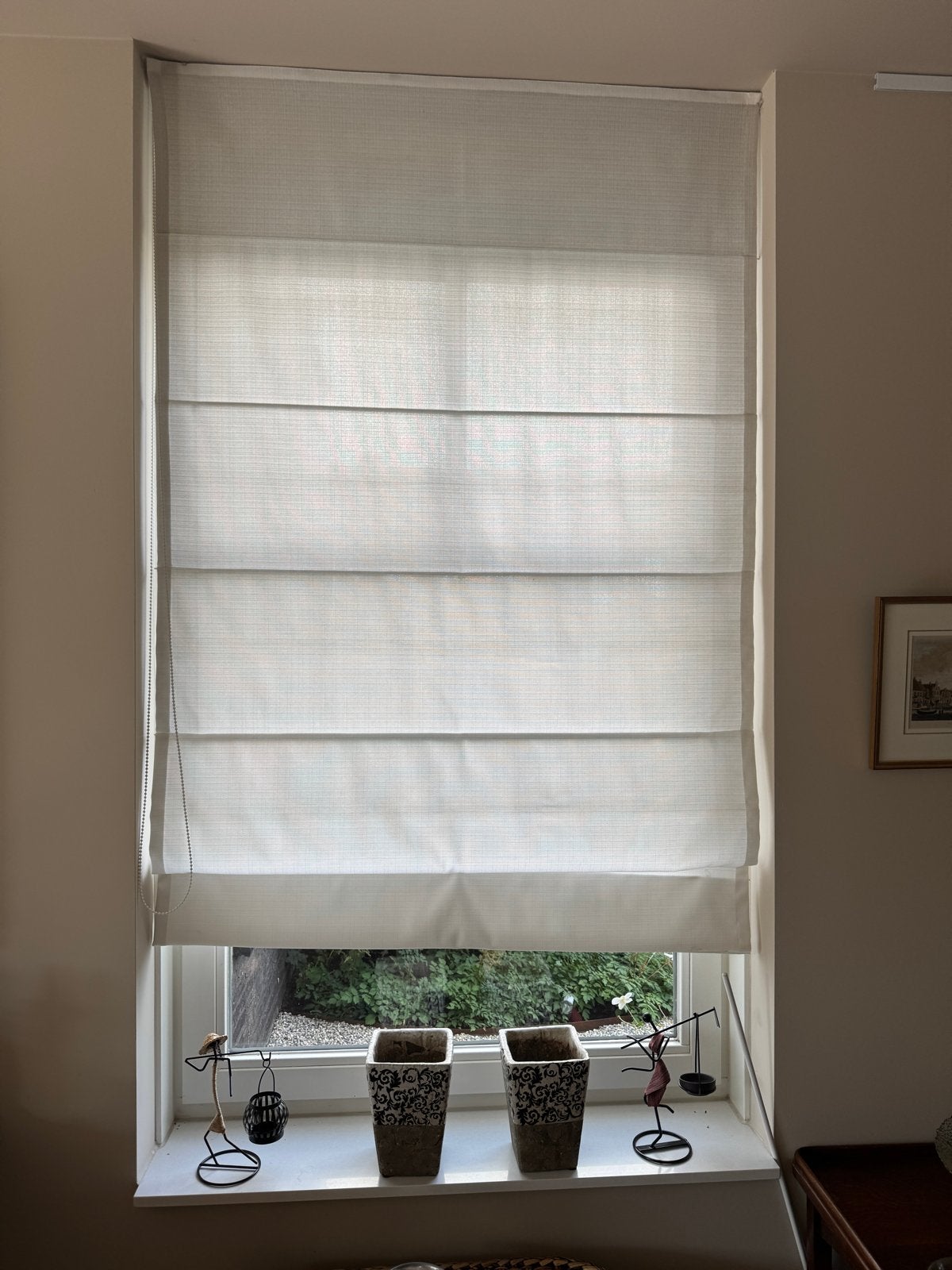 2x Wit Kunstig Linnen Vouwgordijn - 180x138.5cm & 180x110cm, Gebruikt, 180 cm, Wit, Ophalen of Verzenden