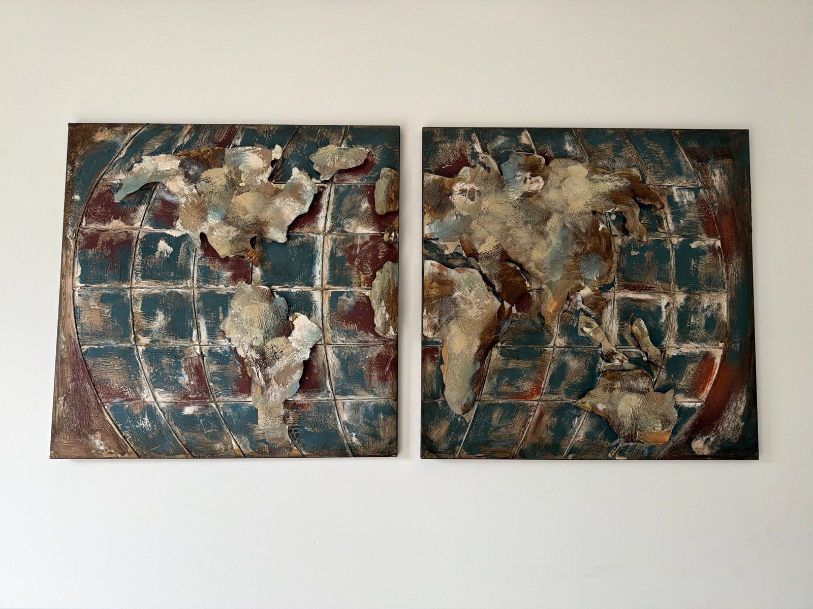Twee luik wereldkaart wanddecoratie, Ophalen