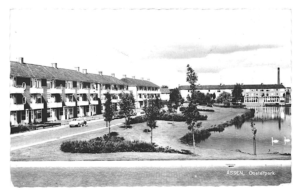 948365 Assen 1971 Drenthe Wederopbouw Oosterpark Gelopen