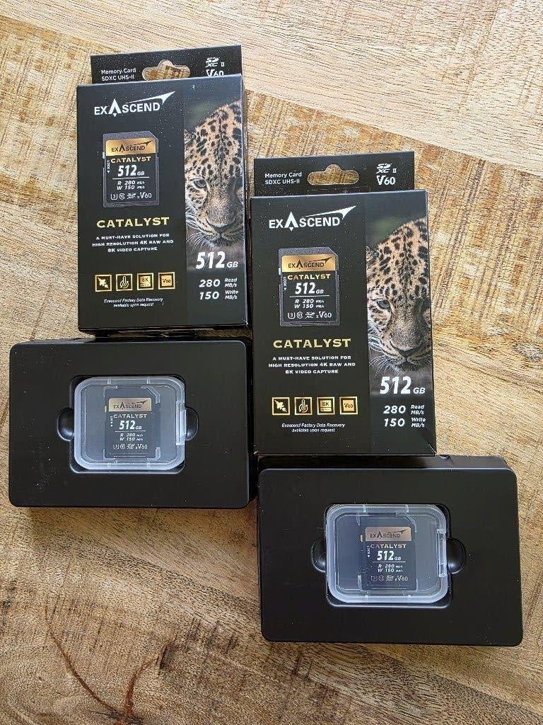2x ExAscend SD Cards 512GB, Audio, Tv en Foto, Fotografie | Geheugenkaarten, SD, Nieuw, Ophalen of Verzenden, 512 GB