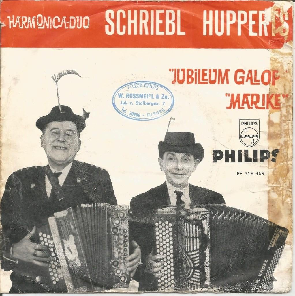 Harmonica Duo K. Schriebl / J. Hupperts – Jubileum Galop, Fotohoes, 7 inch, Ophalen of Verzenden, Zo goed als nieuw