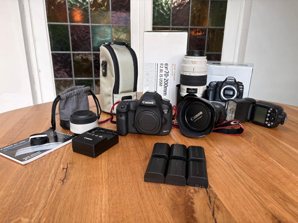 Canon 5DmkIII, 70-200 IS-USM, 16-35 USM II + extenders, Audio, Tv en Foto, Fotografie | Professionele apparatuur, Ophalen of Verzenden