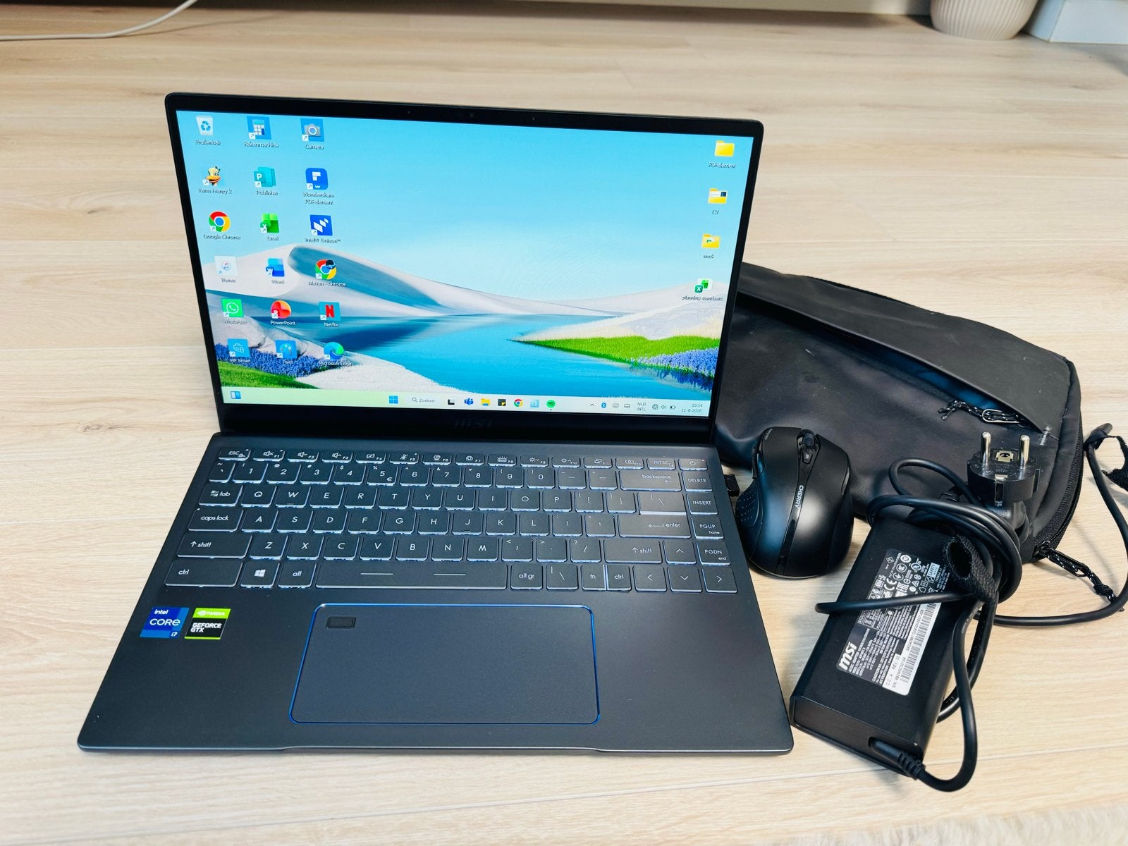 MSI 14 A11SC-020BE i7-1185G7 GTX 1650 - Nauwlijks gebruikt, Met videokaart, Qwerty, 14 inch, Ophalen of Verzenden