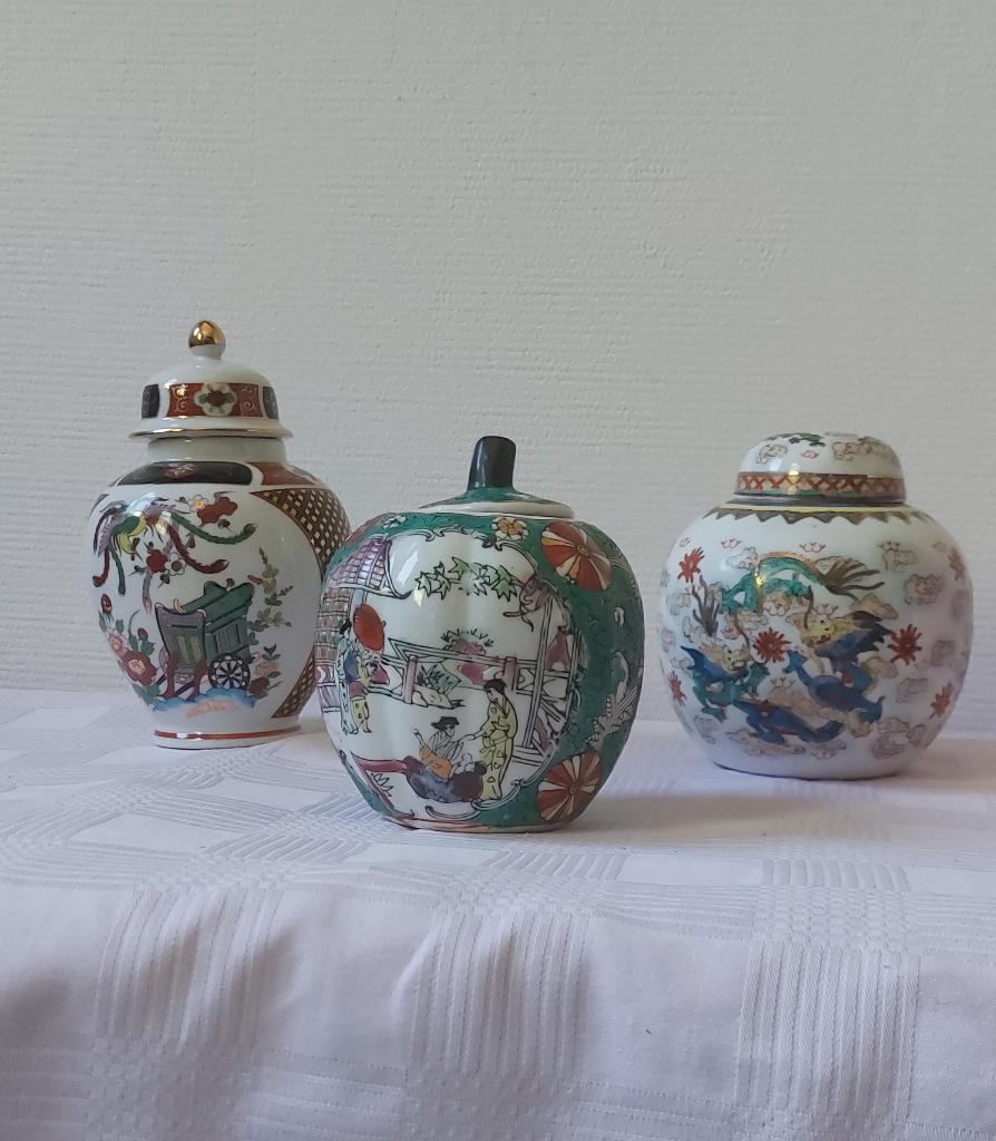 Prachtige Chinese potjes - per stuk te koop, Overige kleuren, Aardewerk of Porselein, Ophalen of Verzenden, Zo goed als nieuw
