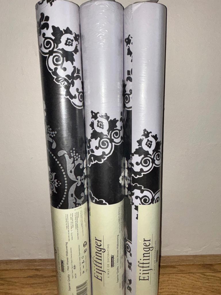 3 Nieuwe Rollen Eijffinger Smart Behang (Art. 397571), Ophalen, Zwart