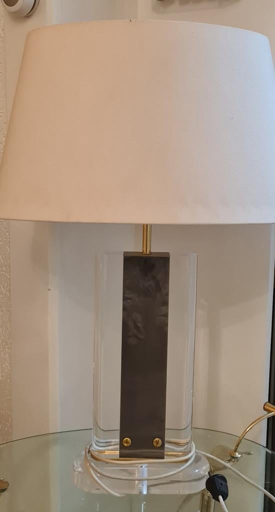 Plexiglas bladgoud lamp Hollywood regency, Ophalen of Verzenden, Zo goed als nieuw, Minder dan 50 cm