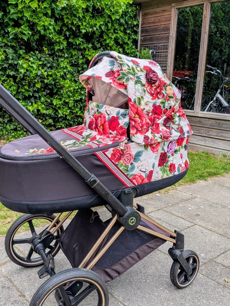 Cybex Priam Spring Blossom compleet, Gebruikt, Combiwagen, Verstelbare duwstang, Ophalen
