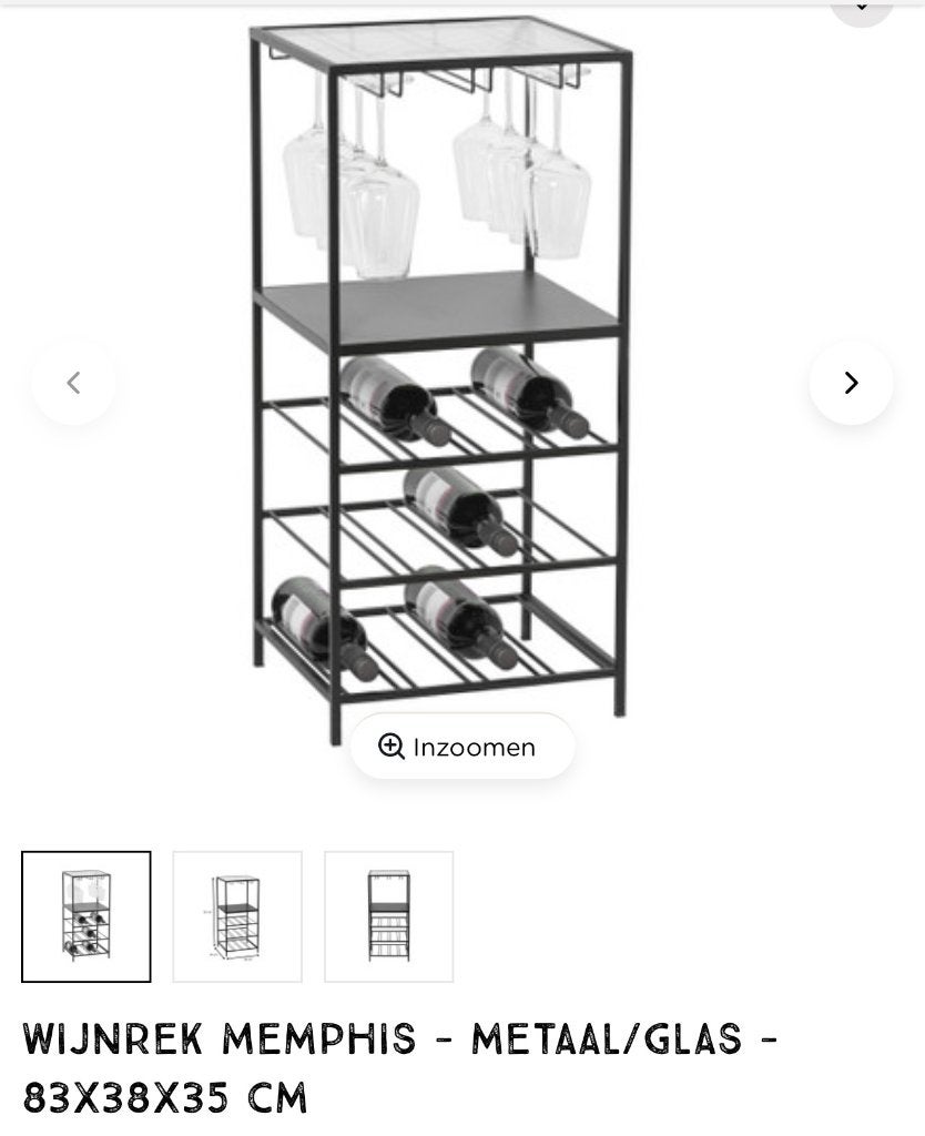 Wijnrek Xenos metaal/glas – Zo goed als nieuw, Ophalen, Zo goed als nieuw, Metaal, Minder dan 50 cm