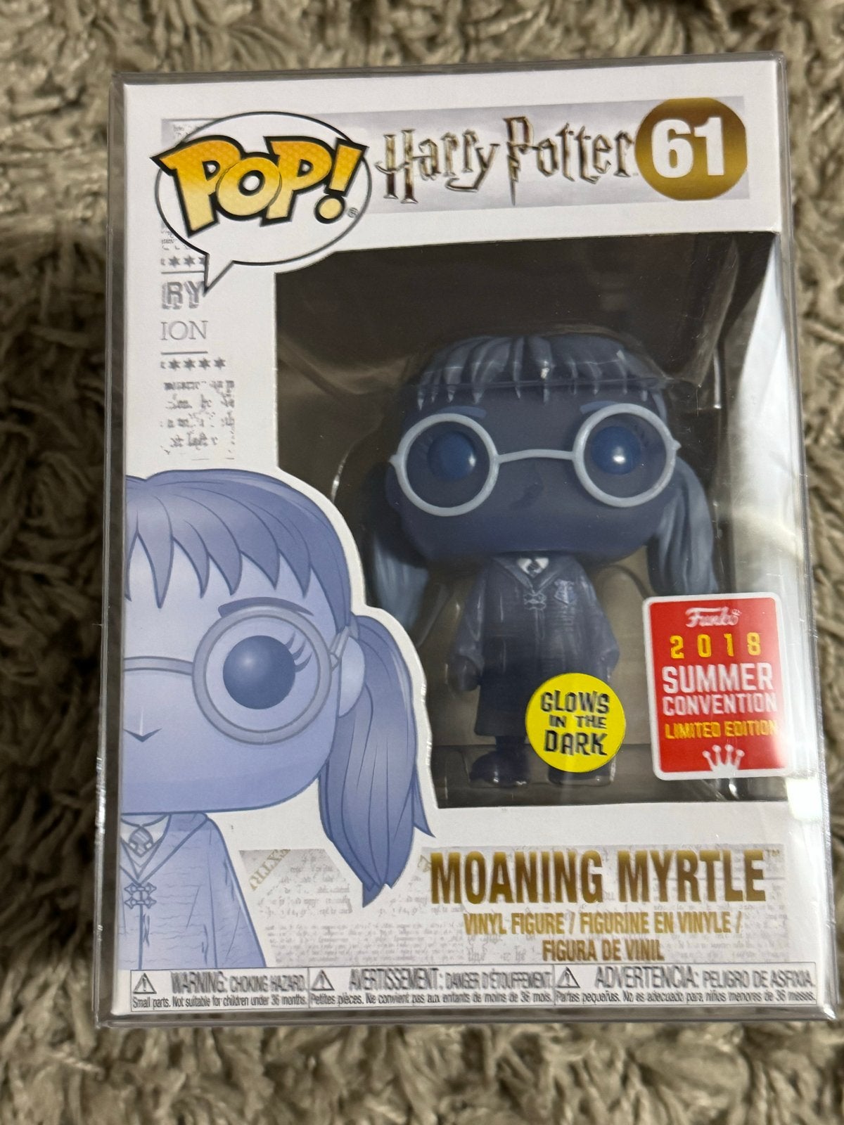 Funko Pop! Harry Potter 61 Moaning Myrtle GITD Summer Conv., Ophalen of Verzenden, Zo goed als nieuw, Actiefiguurtje