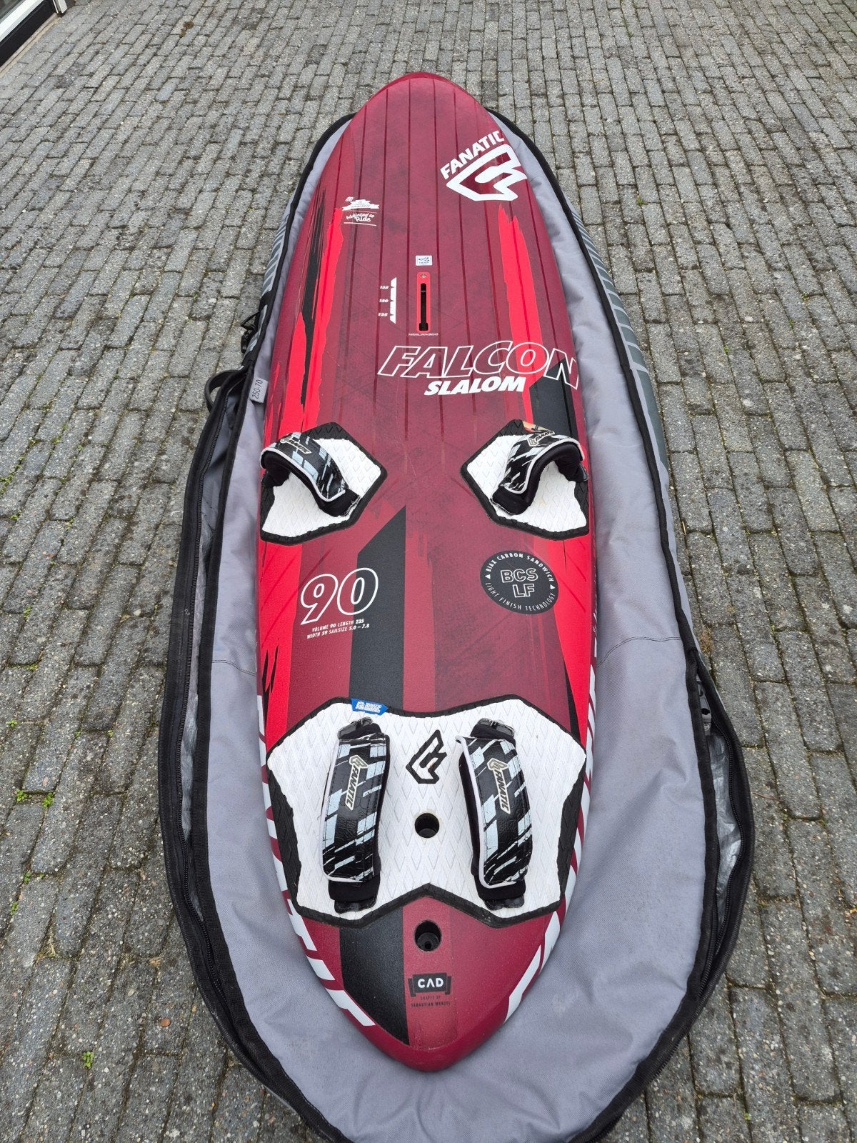 Fanatic Falcon Slalom 90, Watersport en Boten, Ophalen, Met voetbanden, Gebruikt, 5 tot 6.5 m²