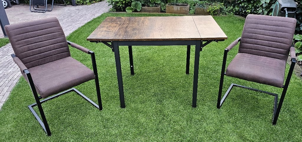 Tafel met 2 mooie stoelen – inklapbaar, voor kleinbehuisden, Huis en Inrichting, Tafels | Eettafels, 100 tot 150 cm, 50 tot 100 cm