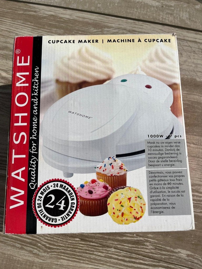 Watshome cupcake maker 7 stuks - 1000 watt - zgan, Ophalen, Zo goed als nieuw, Cupcakes, Bakvorm
