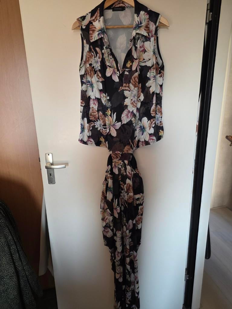 Jumpsuit Pescara zwart bloemenprint, soepele stof, maat L, Kleding | Dames, Jumpsuits, Zwart, Maat 42/44 (L), Pescara, Ophalen of Verzenden