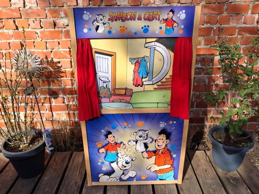 Vintage Samson en Gert poppenkast met poppen, Ophalen, Gebruikt