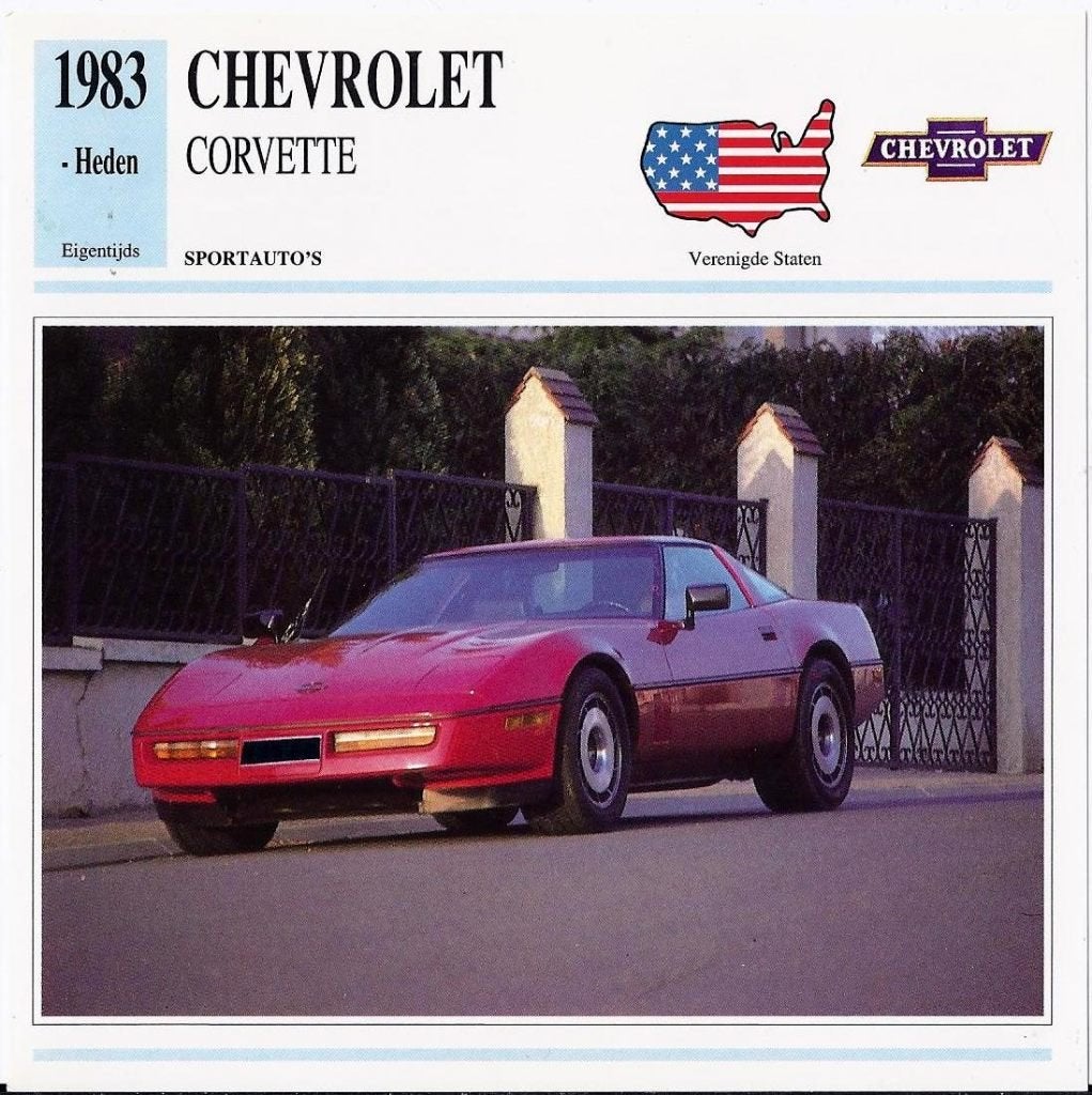 F24 autokaart chevrolet corvette, Verzamelen, Ophalen of Verzenden, Zo goed als nieuw, Auto's