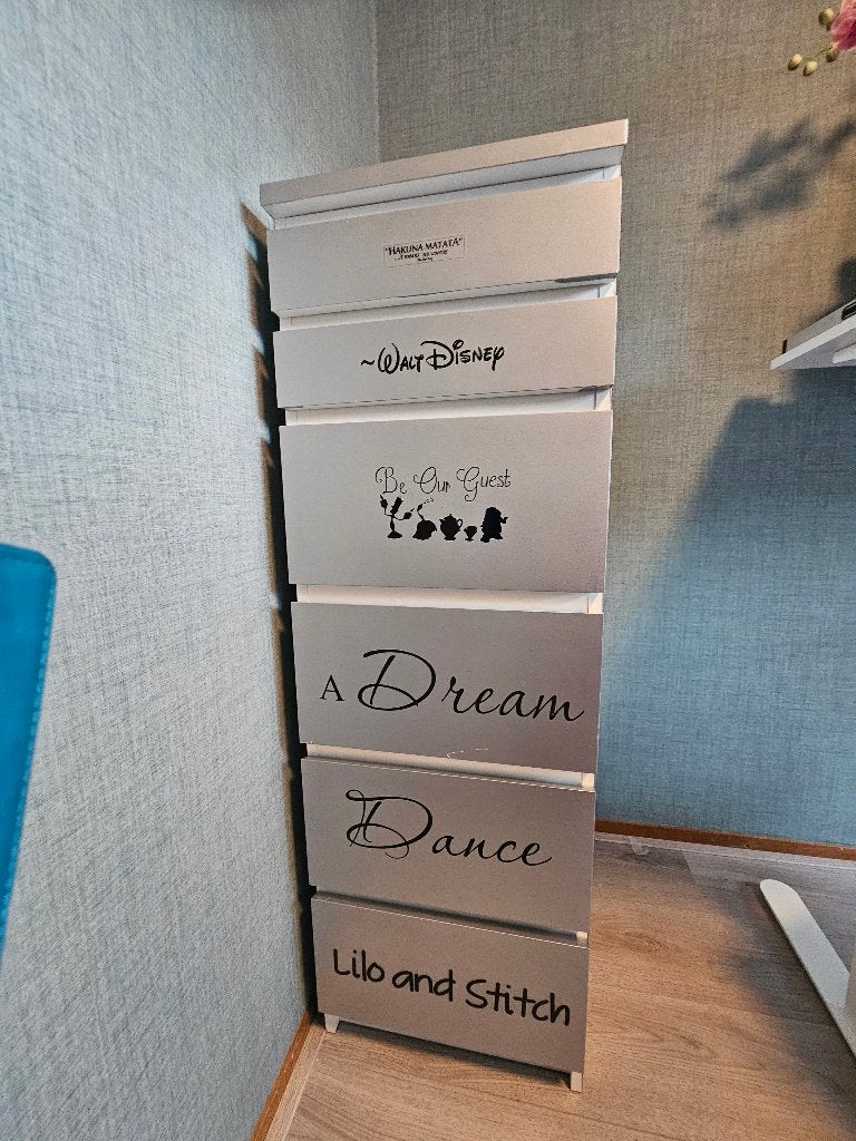 Mooie zilveren disney quotes ladekast, Ophalen, Gebruikt, 100 tot 150 cm, 25 tot 50 cm