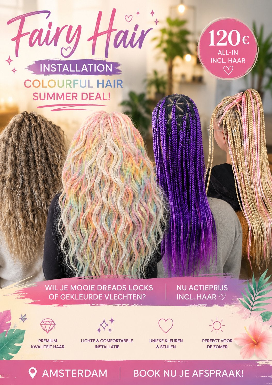Dreads locks in amsterdam., Sieraden, Tassen en Uiterlijk, Uiterlijk | Haarverzorging, Ophalen of Verzenden