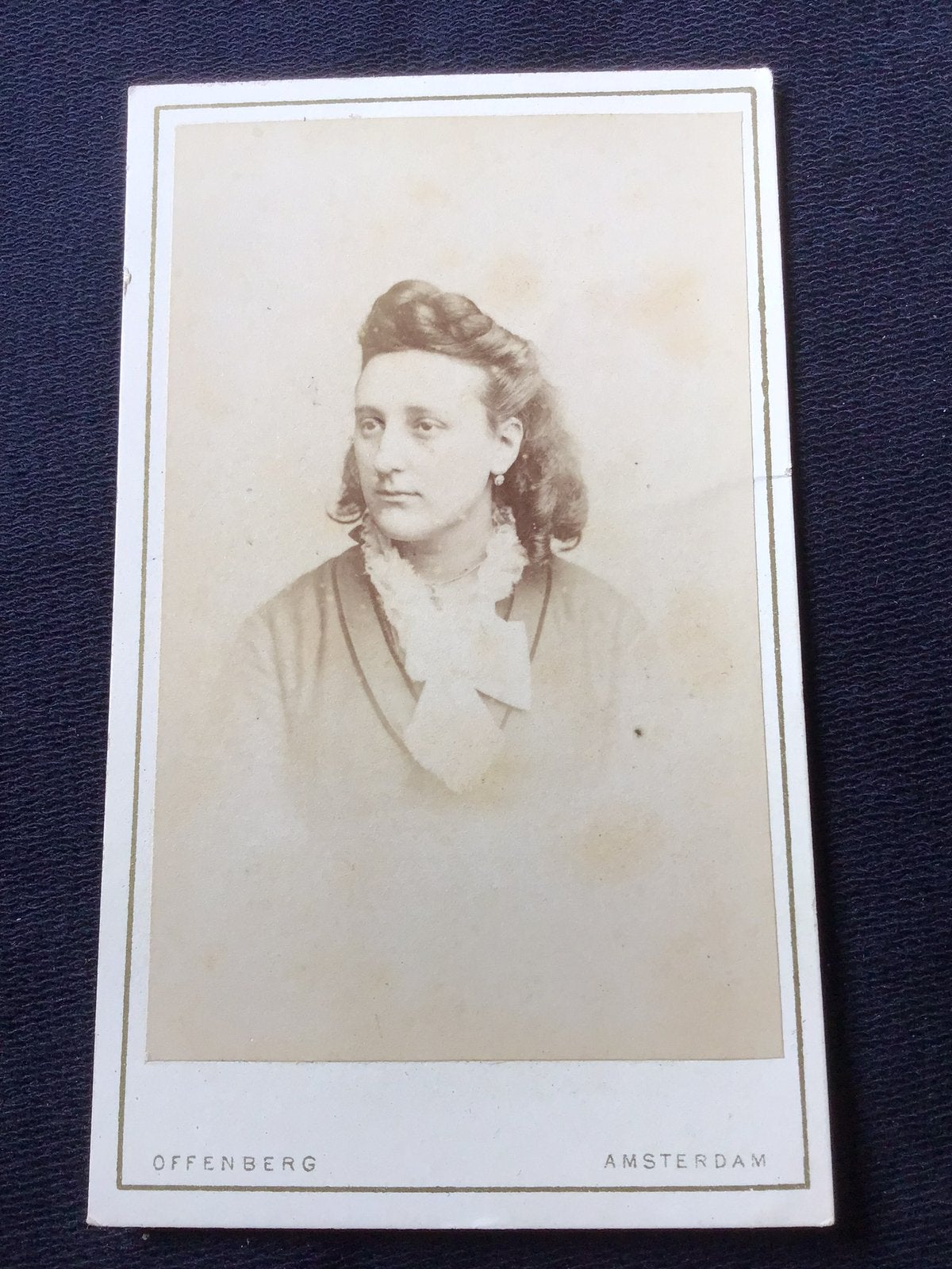 CDV, Dame, OFFENBERG, AMSTERDAM, Carte de Visite 3, Verzenden, Voor 1940, Gebruikt, Foto