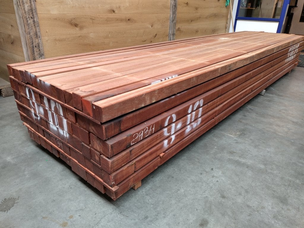 Hardhouten geschaafde schutting palen 68x68 mm, Palen, Nieuw, Ophalen of Verzenden, Hardhout