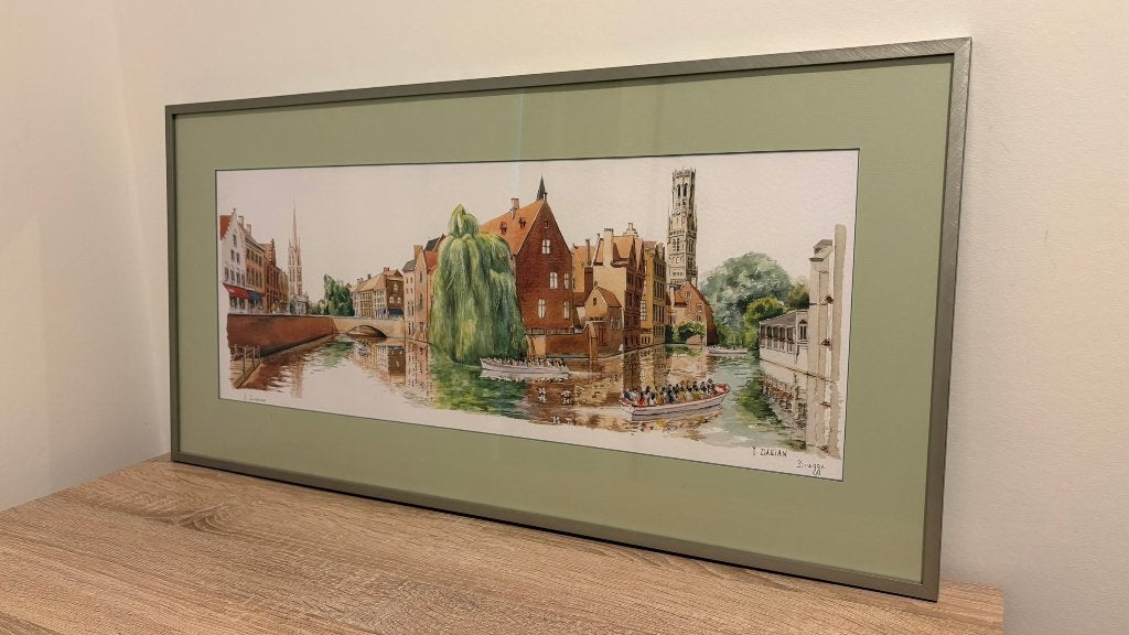 Brugges - picture in frame, Ophalen, Zo goed als nieuw, Schilderij, 75 tot 100 cm