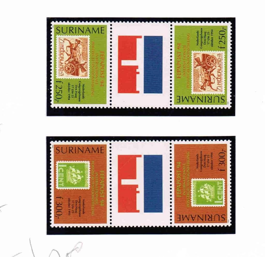 Suriname 1994 Filapost Brugpaar 820/21 TBBPA /suriv48, Verzenden, Postfris