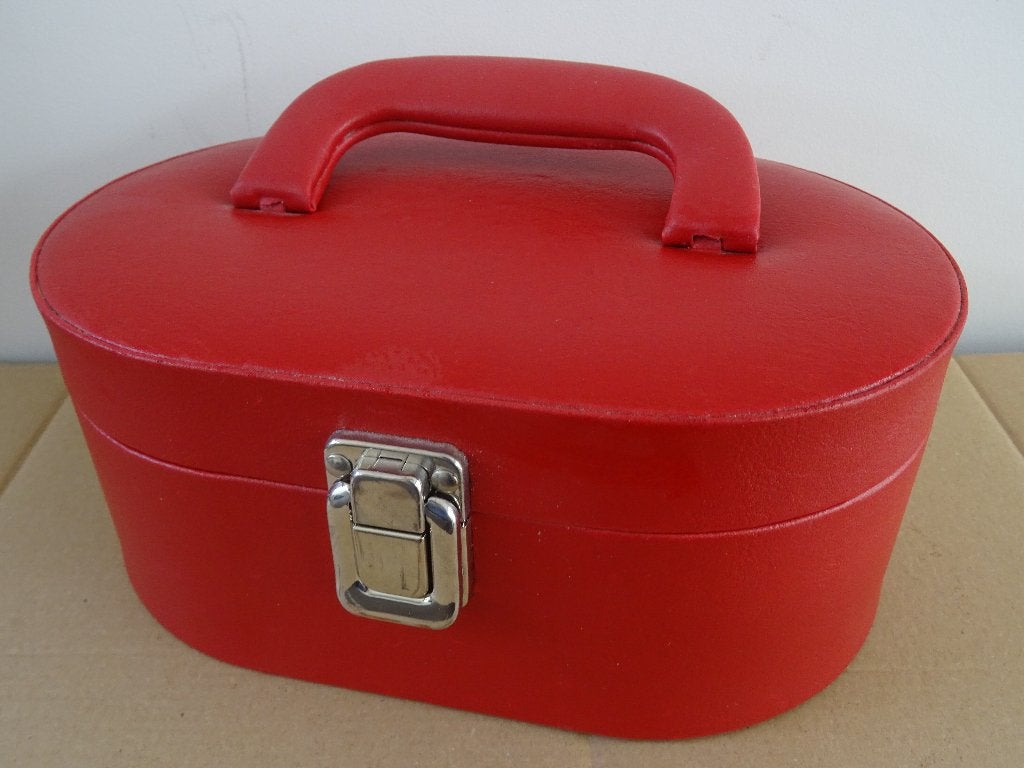 sieradendoos juwelenkist rood sieradenbox sieraden ringen, Ophalen of Verzenden, Hardcase, Rood, Zo goed als nieuw