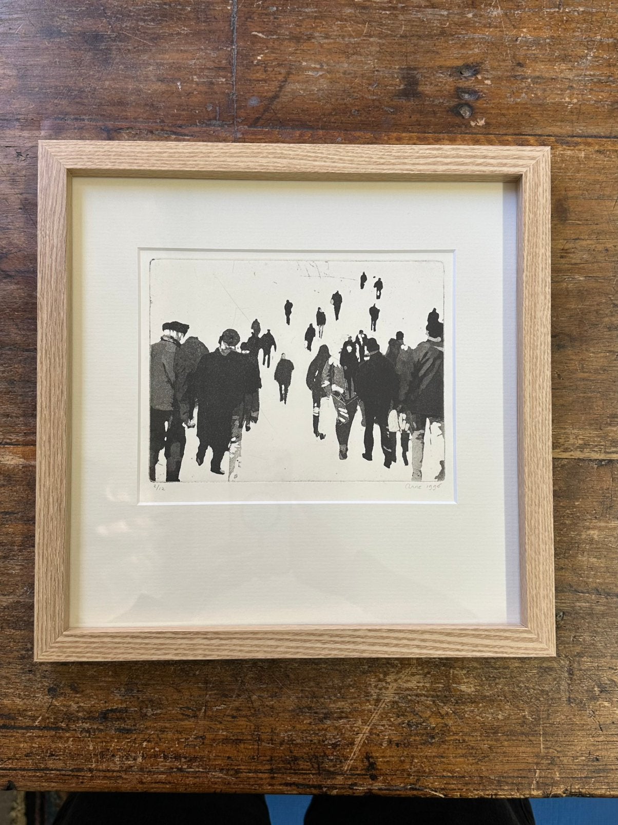 Aquatint, 2/12 onderweg, Personages en Fantasiefiguren, Ophalen of Verzenden, Ets, Gesigneerd