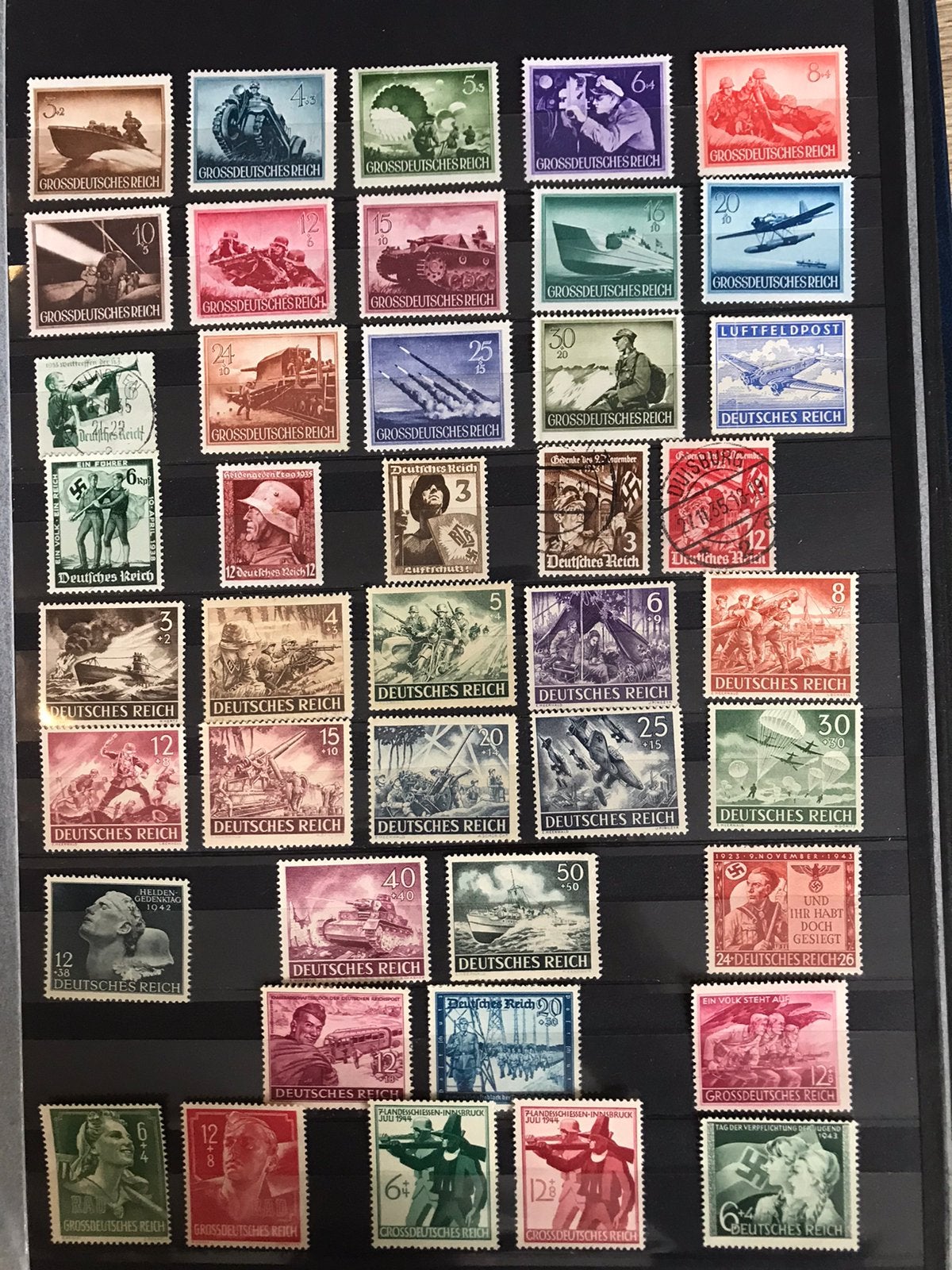 Kavel propaganda zegels nazi Duitsland WO2 periode leger, Verzamelen, Ophalen of Verzenden, Overige soorten, Duitsland, Overige typen