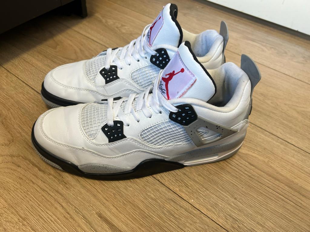 Nike Air Jordan 4 Retro Sneakers - Maat 45, Kleding | Heren, Schoenen, Wit, Ophalen of Verzenden, Sneakers of Gympen, Zo goed als nieuw