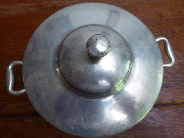 Vintage verzilverde dekschaal, Nieuwpoort 90, Ophalen of Verzenden