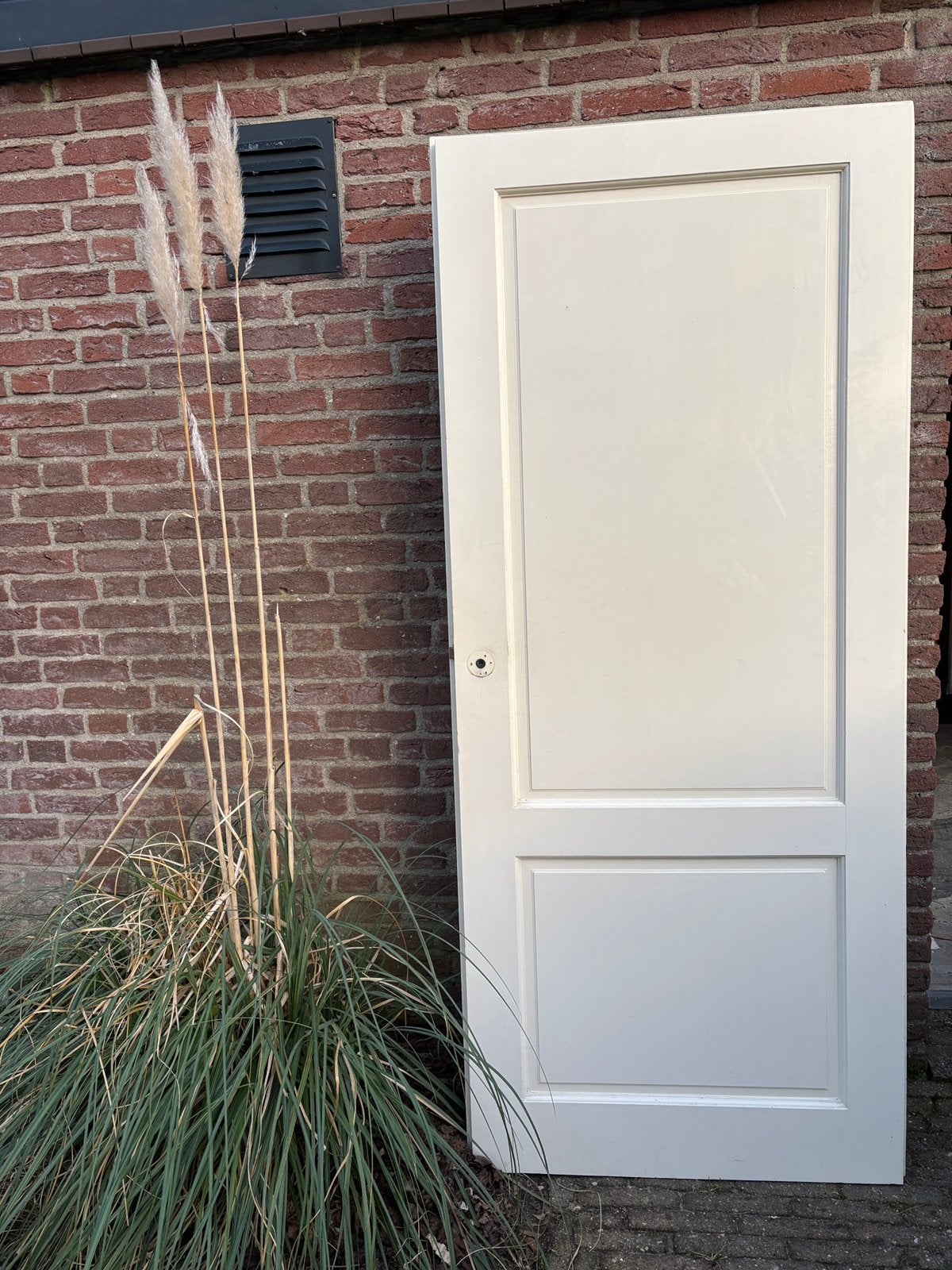 Meranti opdek binnendeur, Ophalen, Zo goed als nieuw, Binnendeur, 200 tot 215 cm