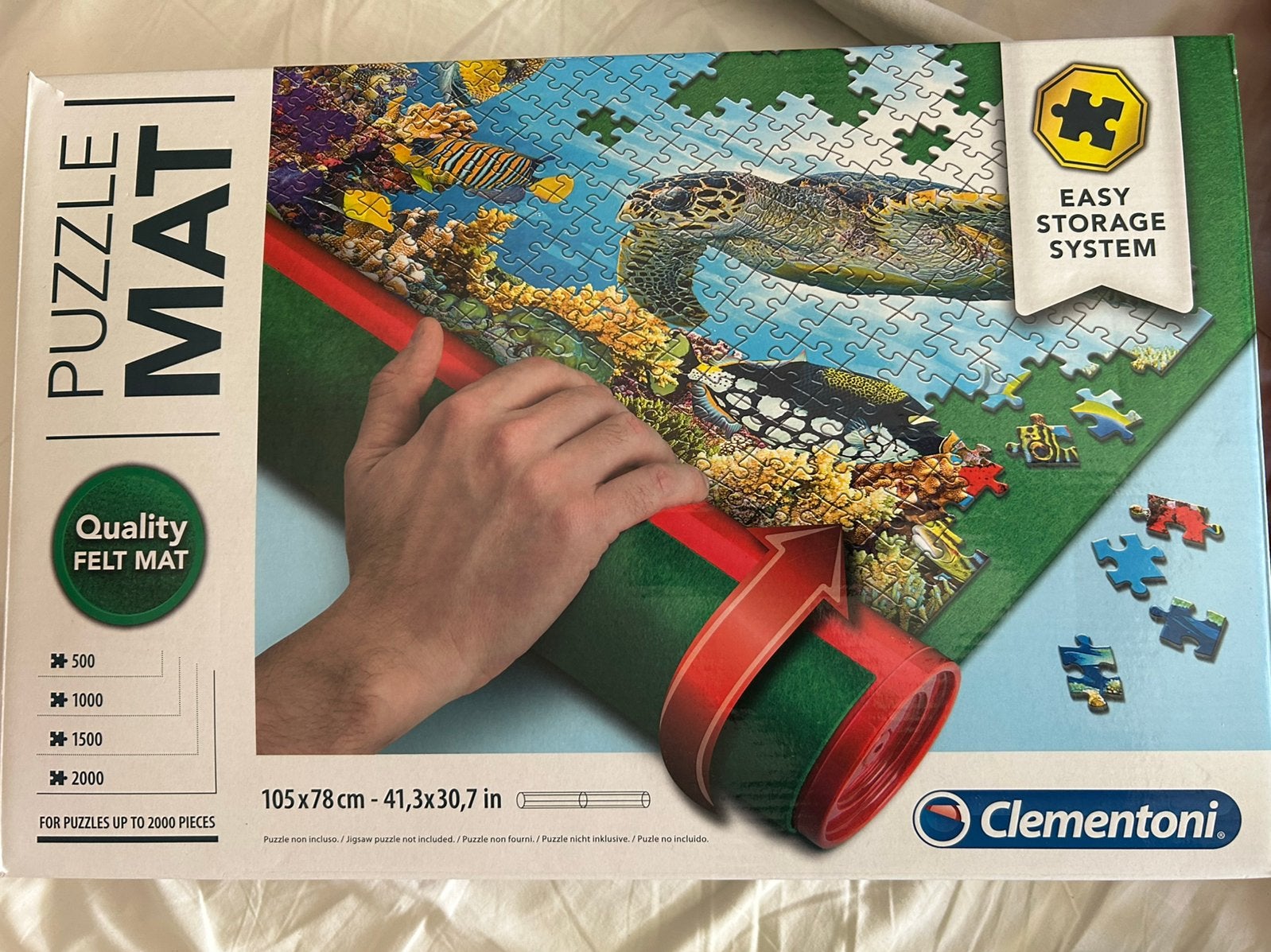 Clementoni - Puzzelmat - 105 x 78 cm. - tot 2000 stukjes, Hobby en Vrije tijd, Denksport en Puzzels, Zo goed als nieuw, Meer dan 1500 stukjes