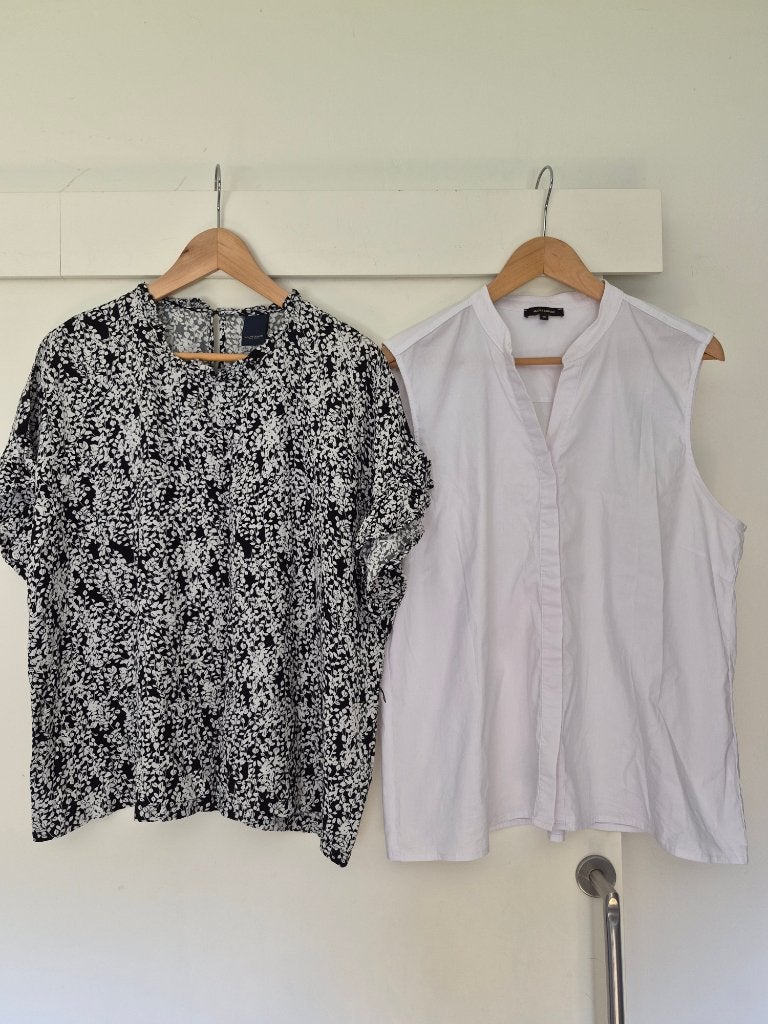 Mouwloze top blouse more&more + tuniek luxzuz maat 46, Wit, Ophalen of Verzenden, Zo goed als nieuw, Maat 46/48 (XL) of groter