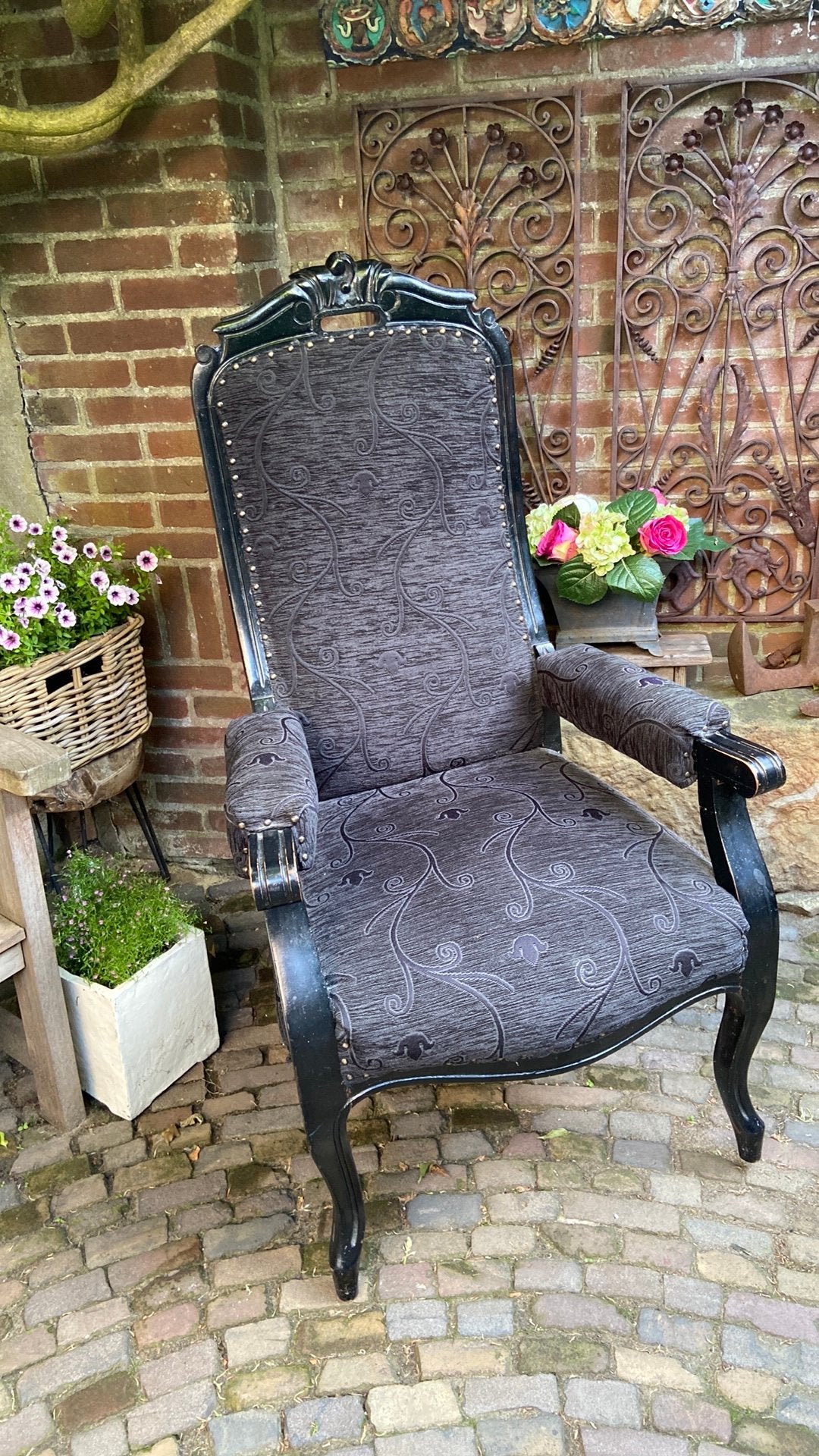 Antieke relax stoel, Ophalen, Zo goed als nieuw, 50 tot 75 cm