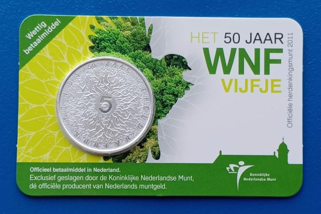 50 Jaar WNF Vijfje - 2011, Postzegels en Munten, Munten | Nederland, Verzenden, Koningin Beatrix, Overige waardes, Setje